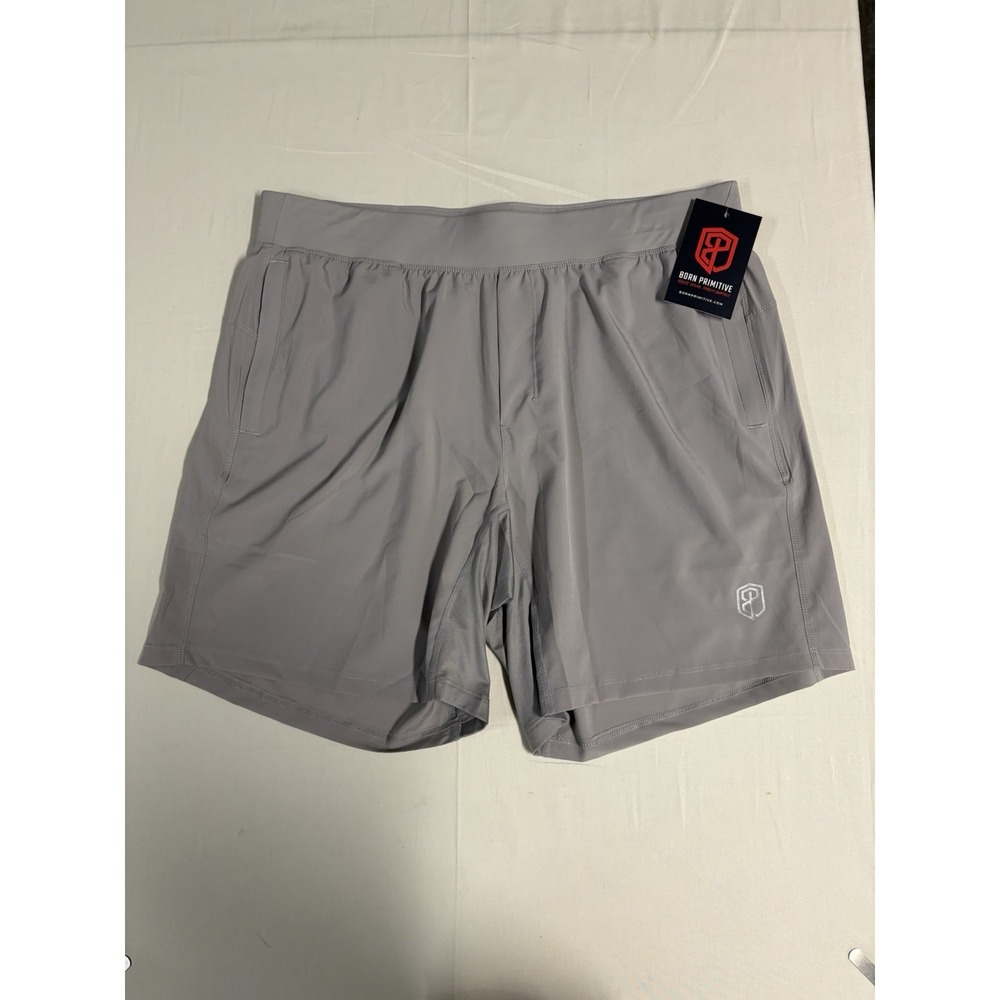 Born Primitive Versatile Shorts 7" Unlined Stone Gray Mens XXL 2XL Athletic NEW